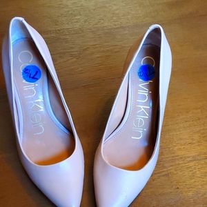 Nude color size 7 1/2  Calvin Klein  3 inch heels